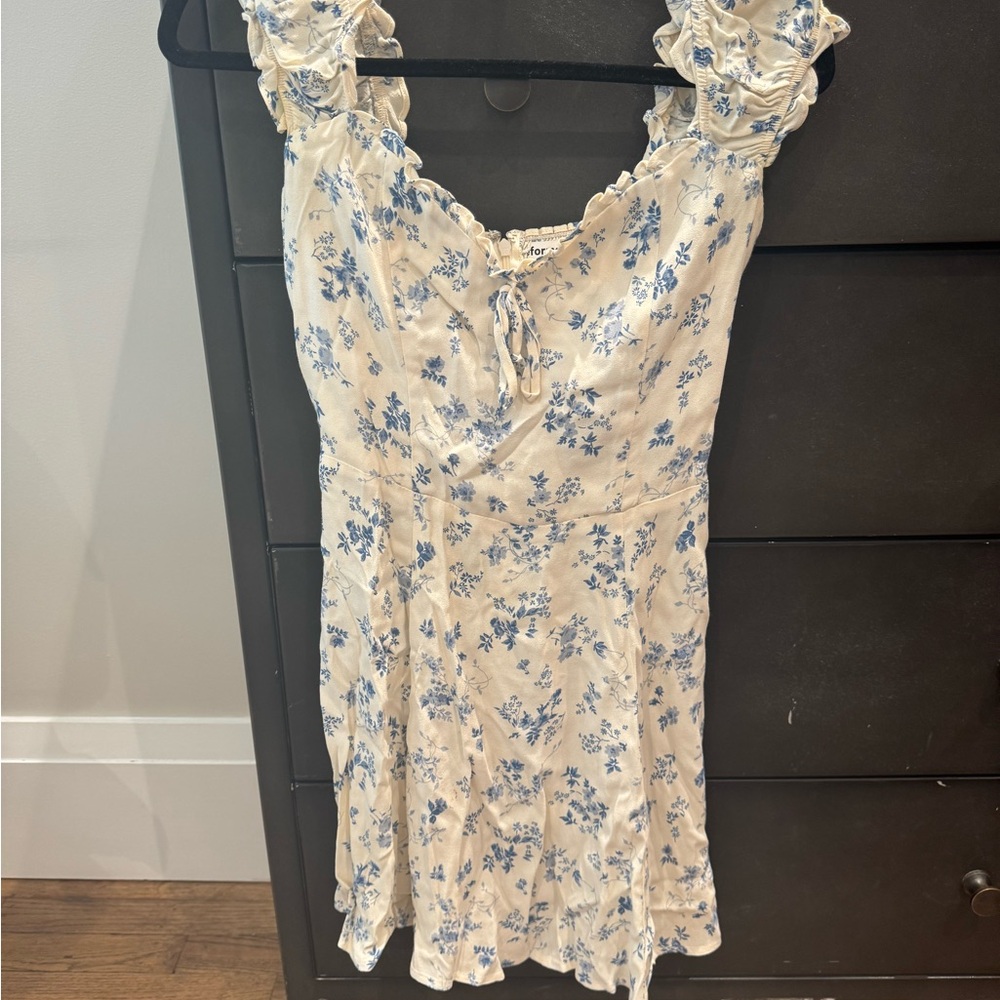 Reformation Floral Print Dress with Ruffled Straps